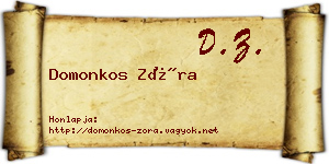 Domonkos Zóra névjegykártya